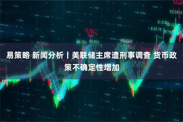 易策略 新闻分析丨美联储主席遭刑事调查 货币政策不确定性增加